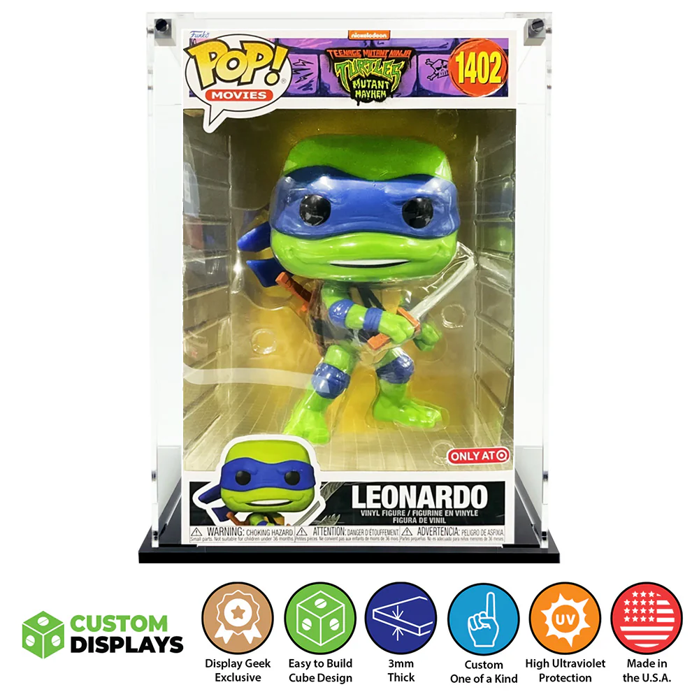 Custom Acrylic Display Case for 10 INCH SKINNY Funko Pop Grail Boxes (3mm thick, UV Resistant) Fits 13h x 8.25w x 8.25d