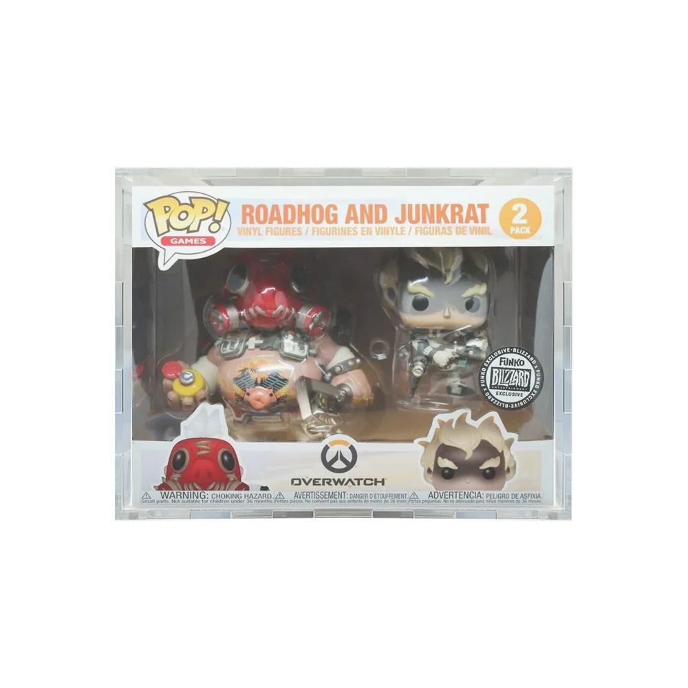 Custom Acrylic Hard Case for 2 PACK ROADHOG Funko Pop Grail Boxes (4.5mm thick) Fits 7.75h x 10w x 5.5d