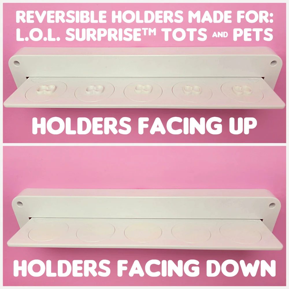 ALL LEDGES - 3 Customizable Display Shelves ABS Plastic (3 Long Ledges, 15 Reversible Holders) - Image 5