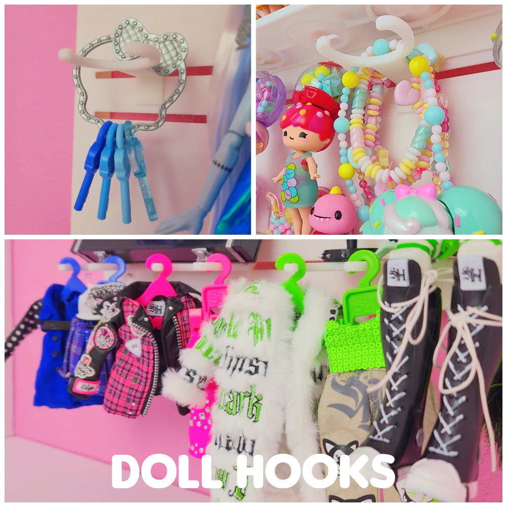 ALL HOOKS - 3 Customizable Display Shelves ABS Plastic (15 Hooks) - Image 5