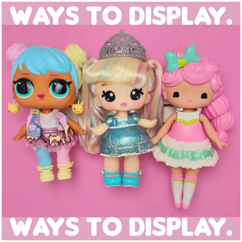 MIXED SET #2 - 3 Customizable Display Shelves ABS Plastic (1 Short & 1 Long Ledge, 8 Reversible Holders, 7 Doll Hooks) - Image 19