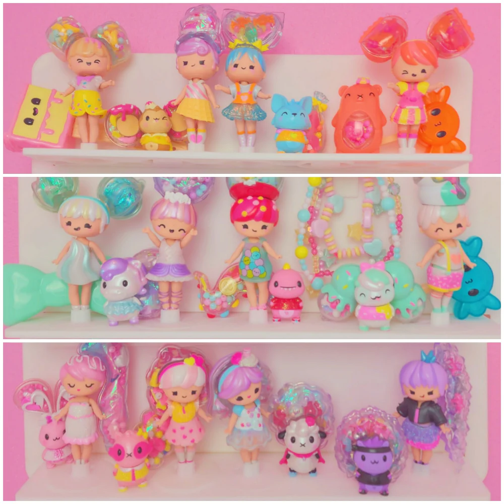 MIXED SET #2 - 3 Customizable Display Shelves ABS Plastic (1 Short & 1 Long Ledge, 8 Reversible Holders, 7 Doll Hooks) - Image 27