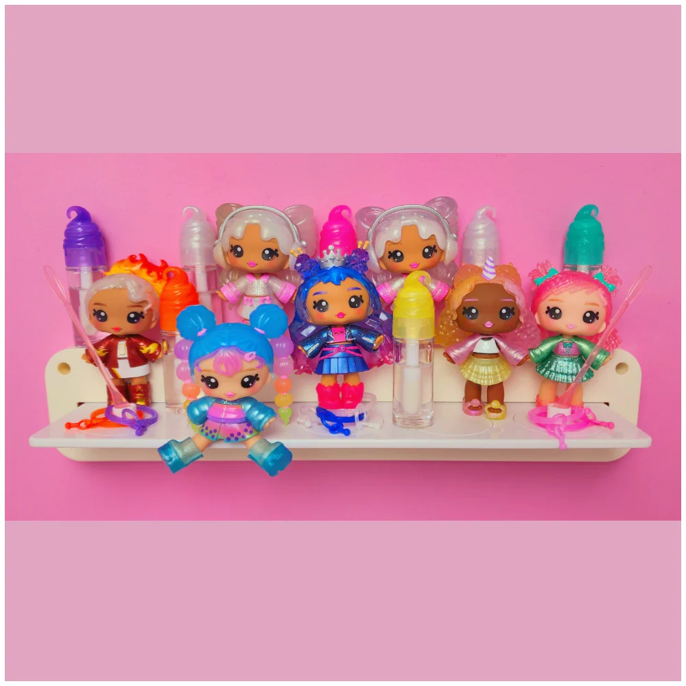 MIXED SET #2 - 3 Customizable Display Shelves ABS Plastic (1 Short & 1 Long Ledge, 8 Reversible Holders, 7 Doll Hooks) - Image 37
