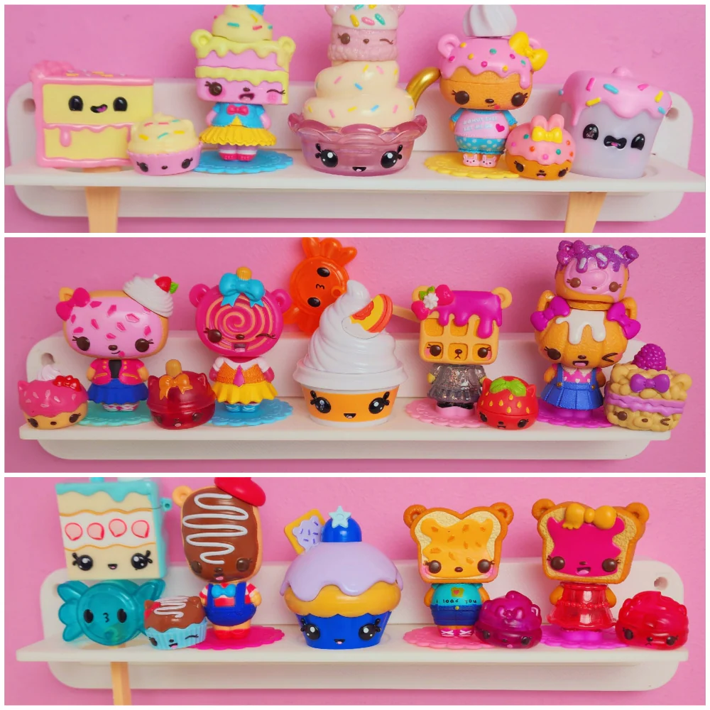 MIXED SET #2 - 3 Customizable Display Shelves ABS Plastic (1 Short & 1 Long Ledge, 8 Reversible Holders, 7 Doll Hooks) - Image 40