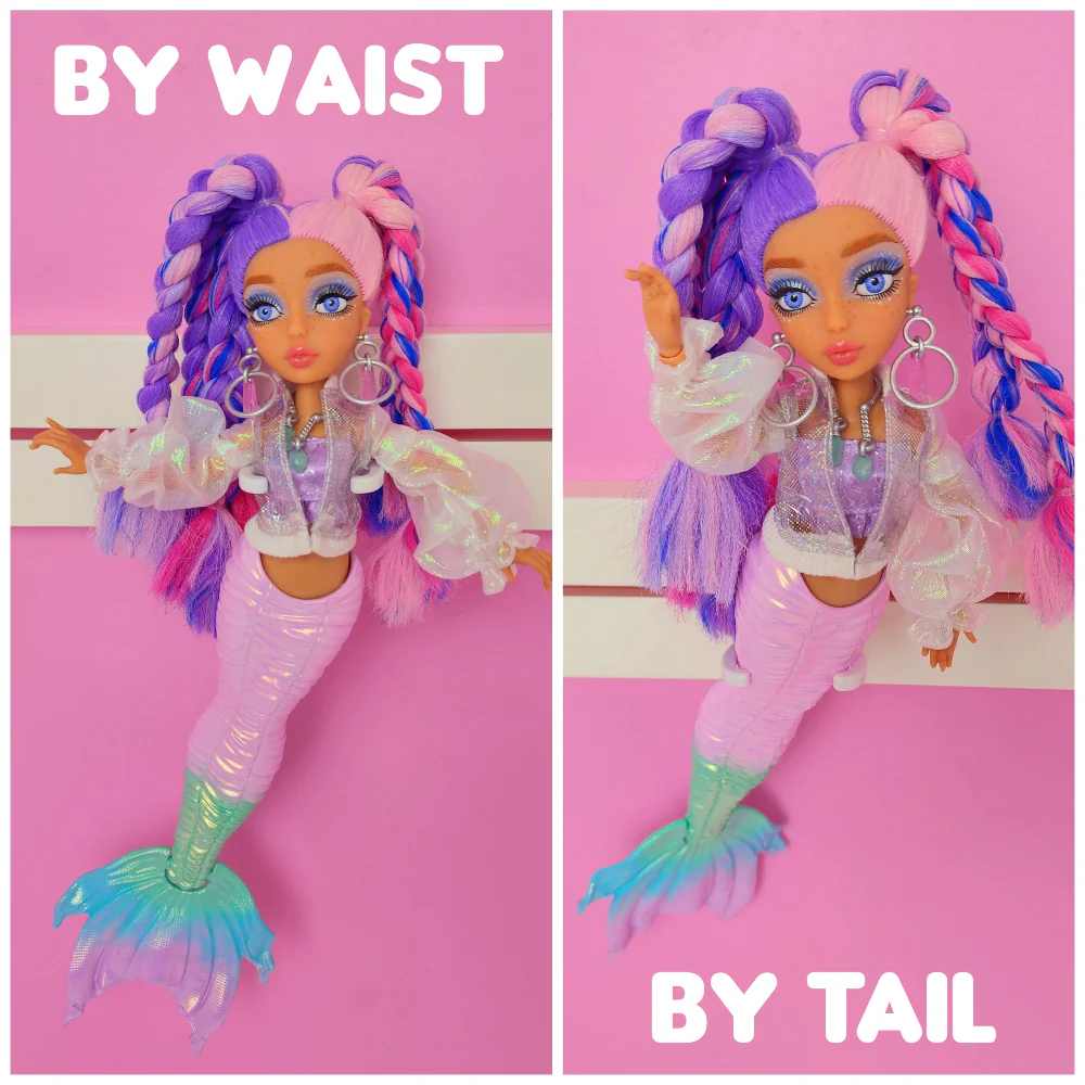 MIXED SET #1 - 3 Customizable Display Shelves ABS Plastic (3 Short Ledges, 9 Reversible Holders, 6 Doll Hooks) - Image 14