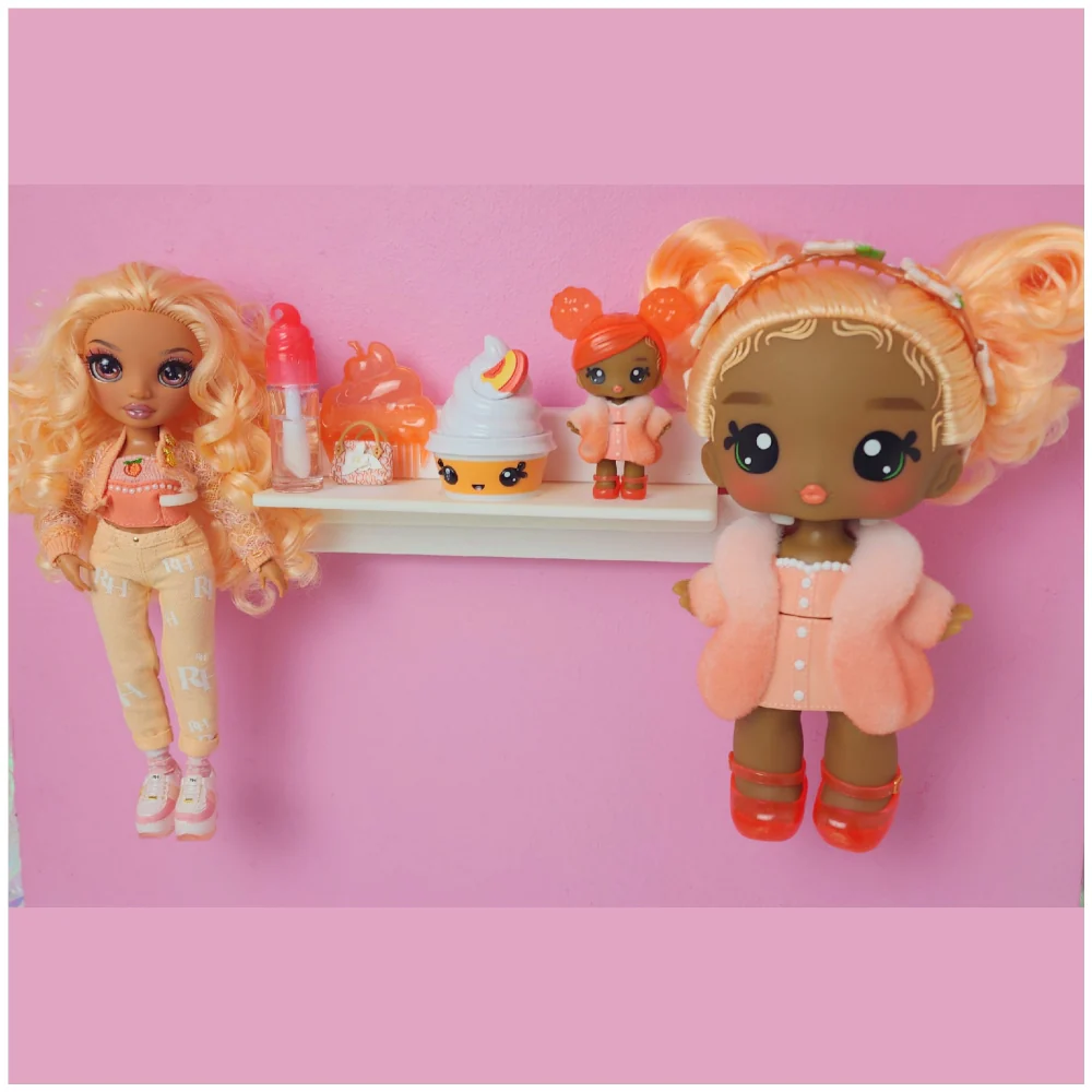 MIXED SET #1 - 3 Customizable Display Shelves ABS Plastic (3 Short Ledges, 9 Reversible Holders, 6 Doll Hooks) - Image 20