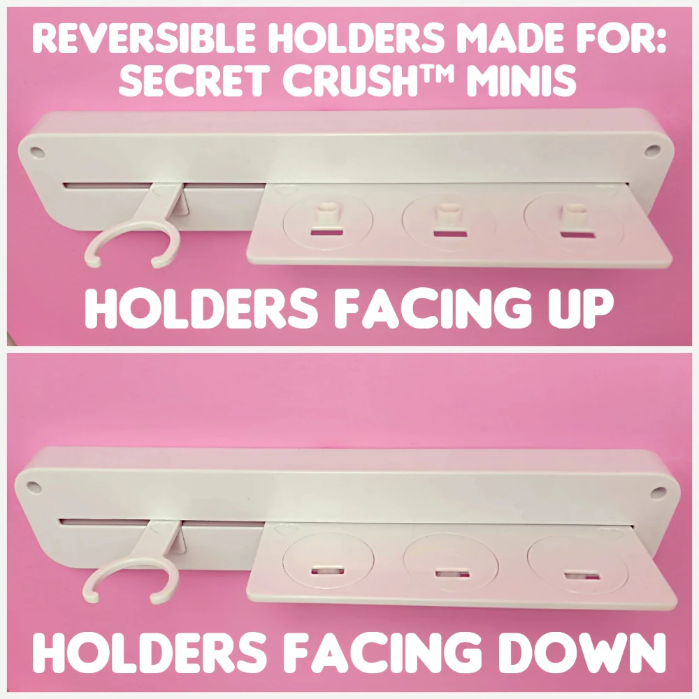 MIXED SET #1 - 3 Customizable Display Shelves ABS Plastic (3 Short Ledges, 9 Reversible Holders, 6 Doll Hooks) - Image 8