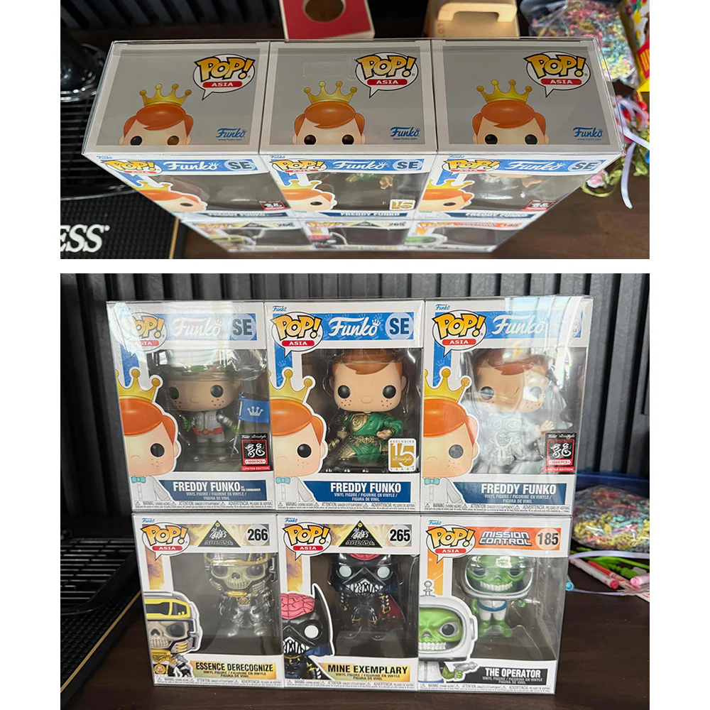 3 POPS SIDE BY SIDE Pop Protectors for Funko (0.60mm thick, UV & Scratch Resistant) 6.25h x 13.5w x 3.5d - Image 2