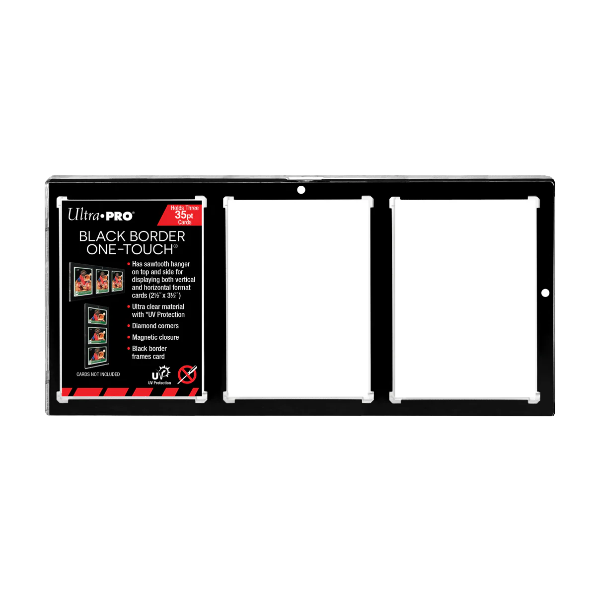 3-Card Wall Mount Display Case for 35pt Trading Cards (UV ONE-TOUCH Magnetic Holder) - Image 4