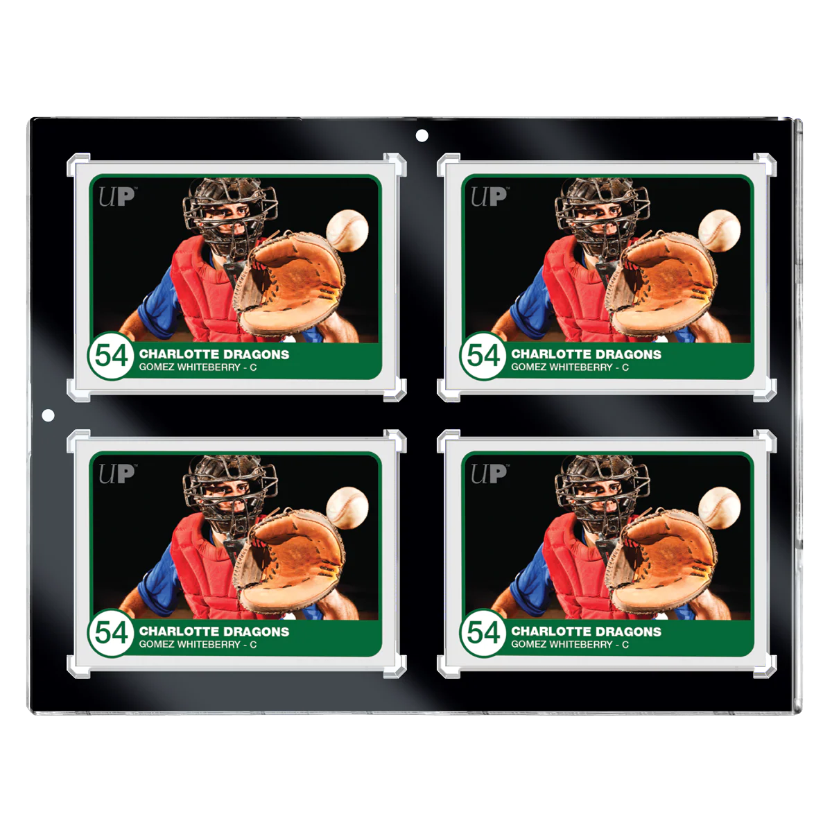 4-Card Wall Mount Display Case for 35pt Trading Cards (UV ONE-TOUCH Magnetic Holder) - Image 4