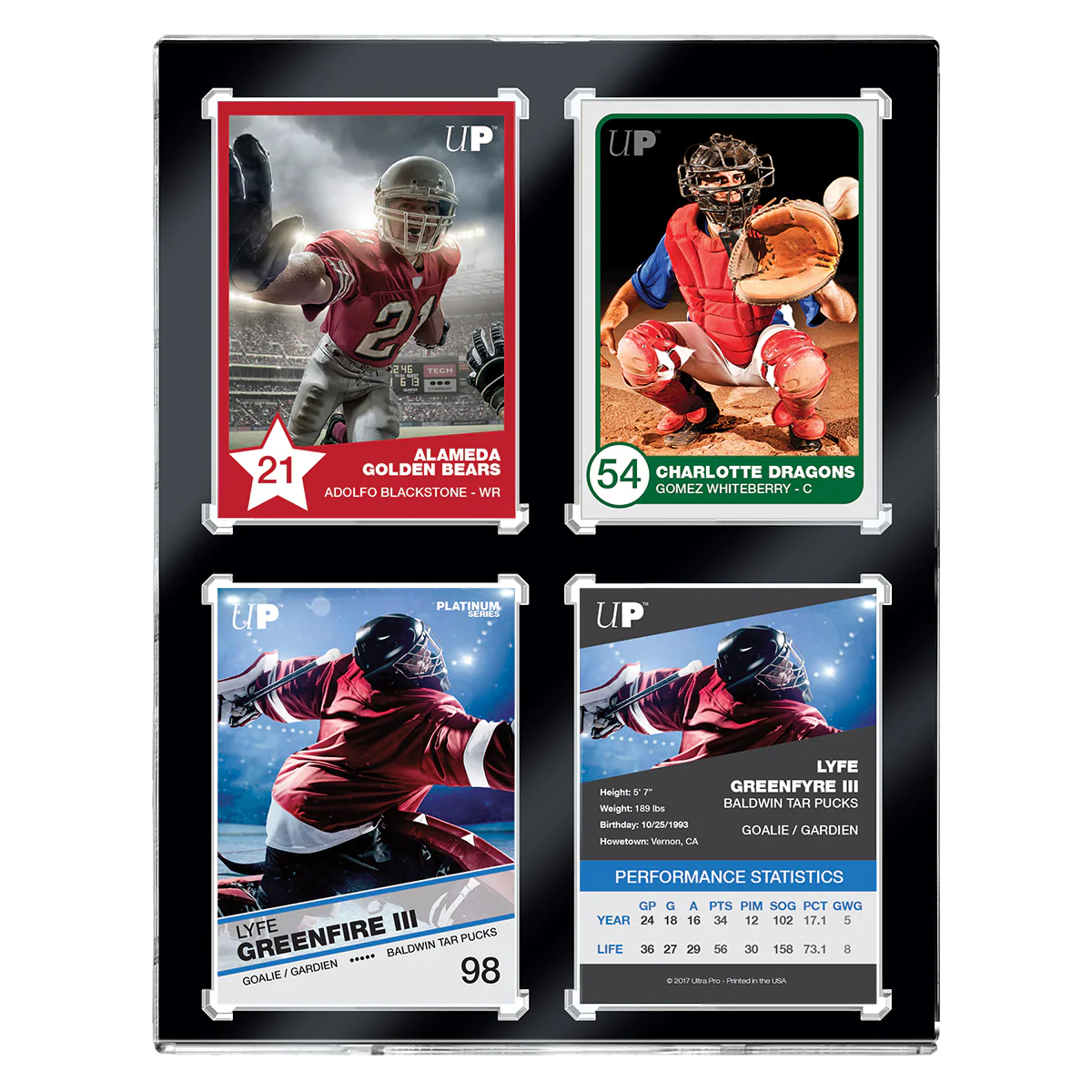4-Card Wall Mount Display Case for 35pt Trading Cards (UV ONE-TOUCH Magnetic Holder) - Image 5