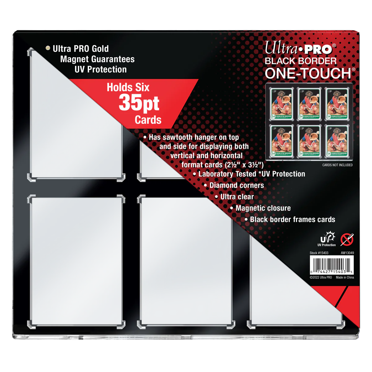 6-Card Wall Mount Display Case for 35pt Trading Cards (UV ONE-TOUCH Magnetic Holder) - Image 8