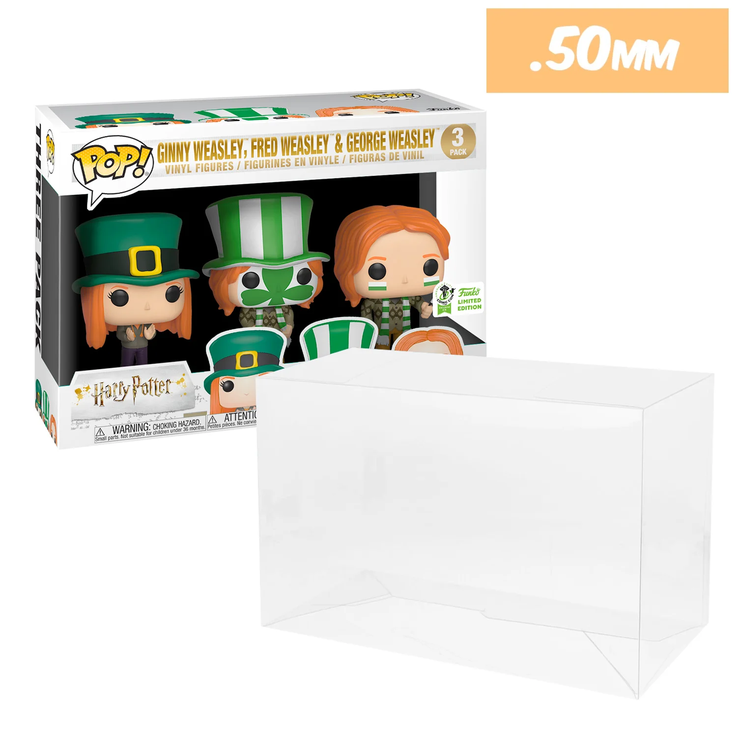 3 PACK QUIDDITCH WORLD CUP Pop Protectors for Funko (0.50mm thick) 6.25h x 9.5w x 3.5d