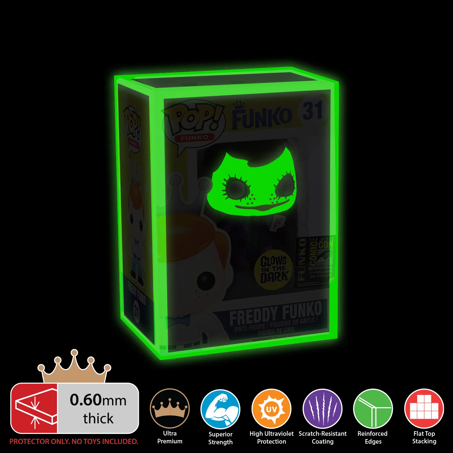 4 INCH GLOW IN THE DARK Pop Protectors for Funko (0.60mm thick, UV & Scratch Resistant) 6.25h x 4.5w x 3.5d - Image 7