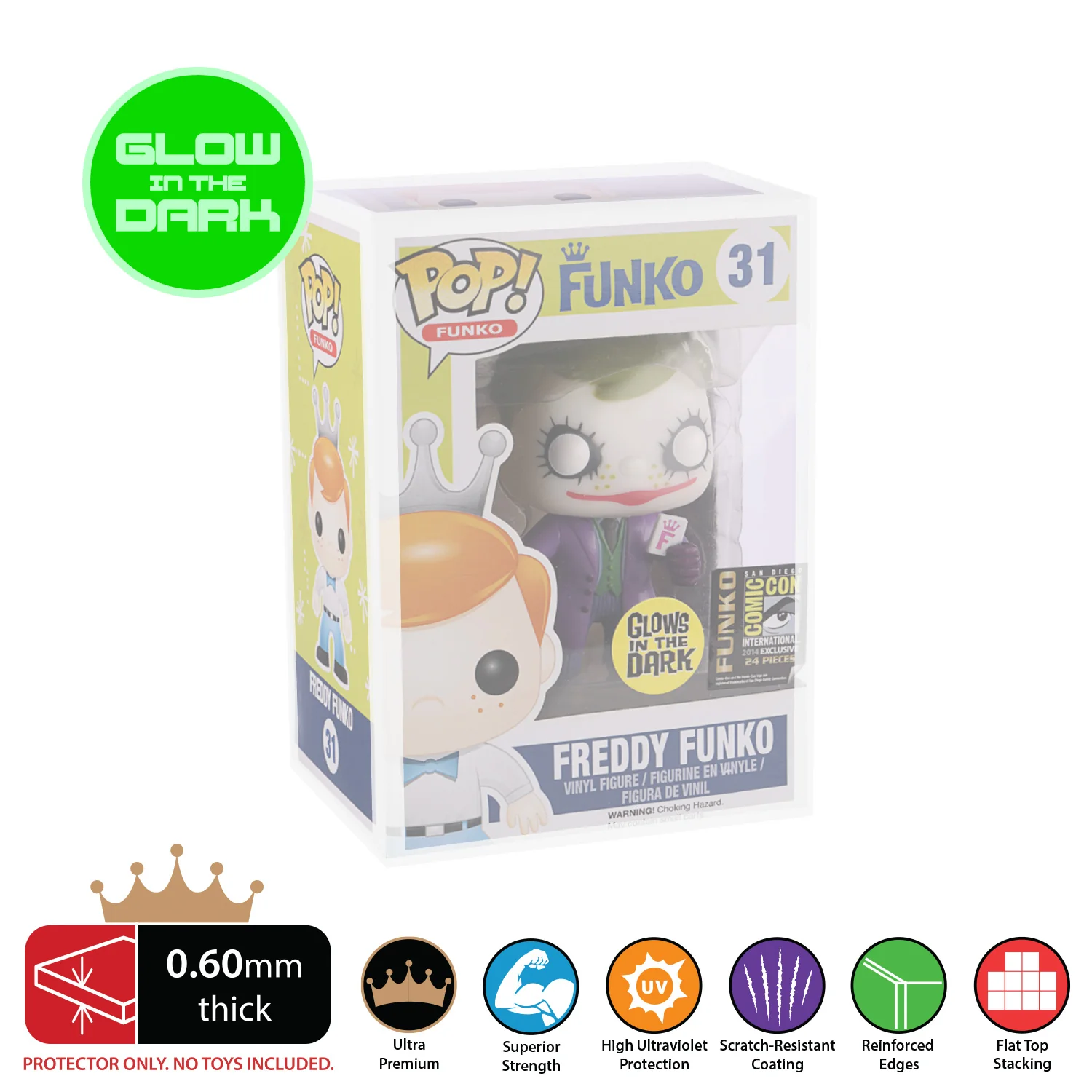 4 INCH GLOW IN THE DARK Pop Protectors for Funko (0.60mm thick, UV & Scratch Resistant) 6.25h x 4.5w x 3.5d - Image 8