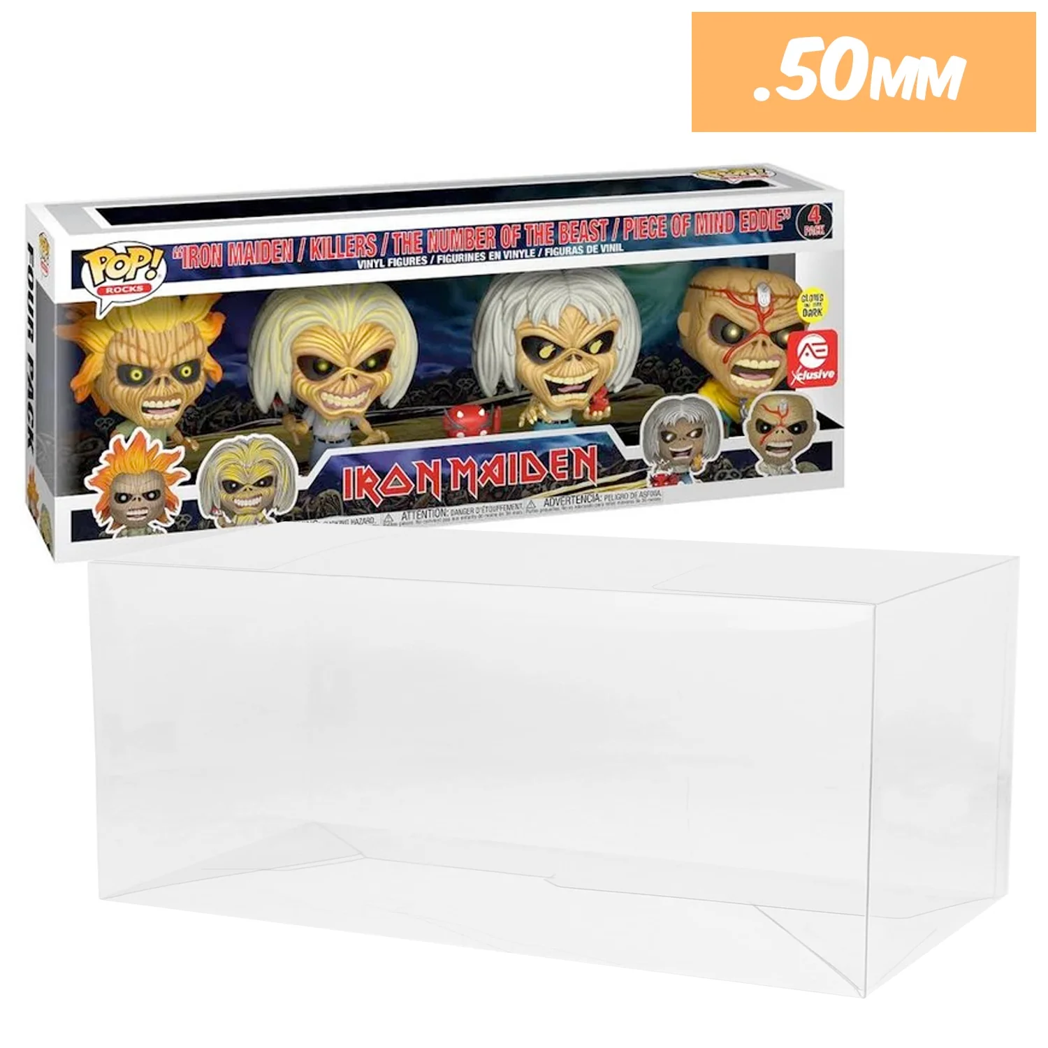 4 PACK WIDE Pop Protectors for Funko (0.50mm thick) 6.25h x 15.75w x 3.5d