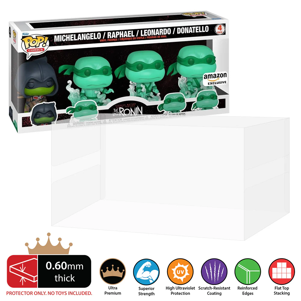 4 PACK STANDARD Pop Protectors for Funko (0.60mm thick, UV & Scratch Resistant) 6.25h x 13.5w x 3.5d