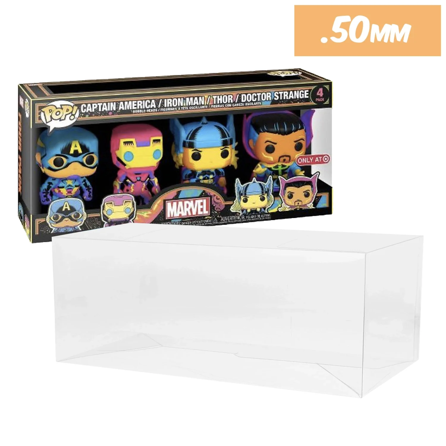 **REPLACED WITH 0.60MM** 4 PACK STANDARD Pop Protectors for Funko (0.50mm thick, UV & Scratch Resistant) 6.25h x 13.5w x 3.5d - Image 11