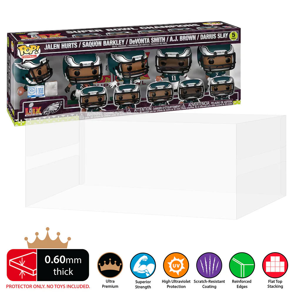 5 PACK STANDARD Pop Protectors for Funko (0.60mm thick, UV & Scratch Resistant) 6.25h x 17.5w x 3.5d