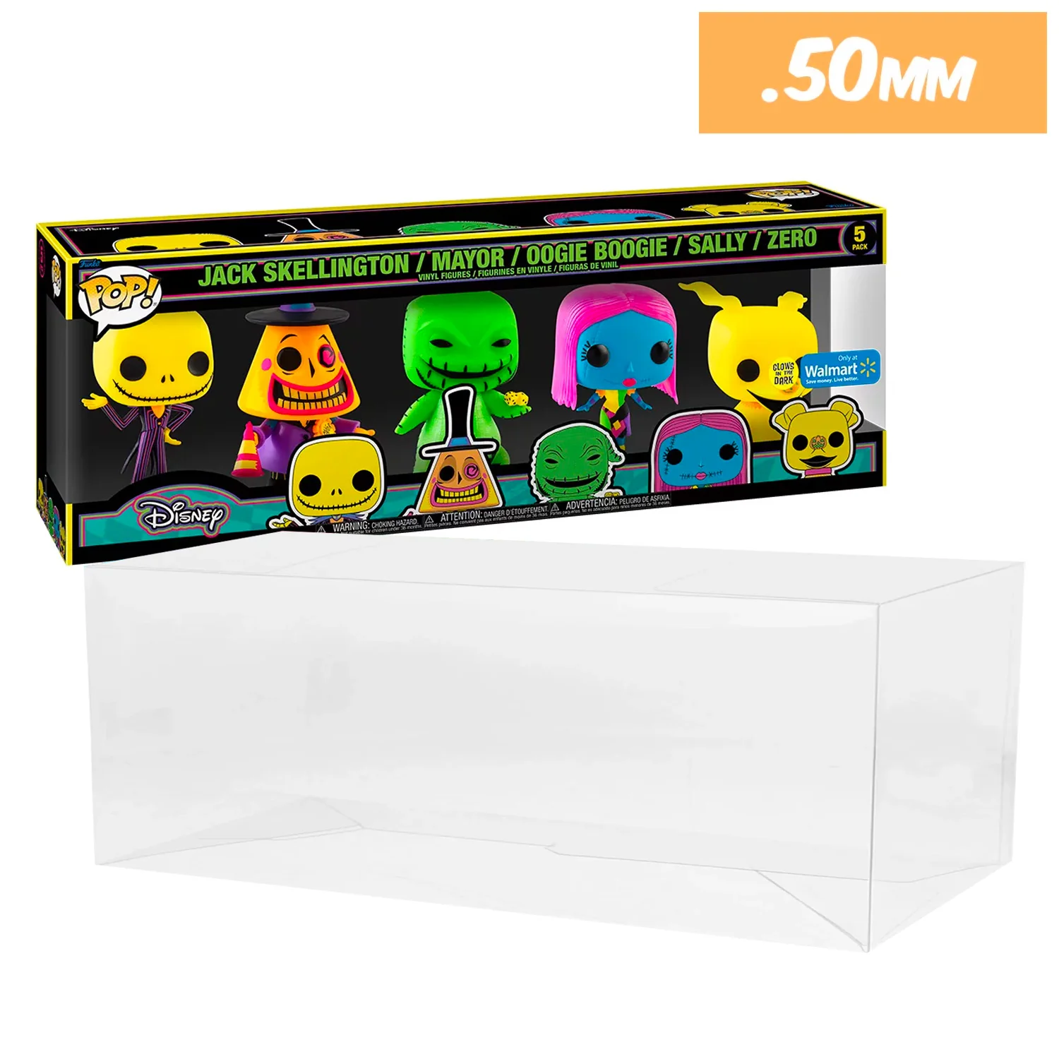 5 PACK NIGHTMARE Pop Protectors for Funko (0.50mm thick) 6.25h x 17.5w x 4d