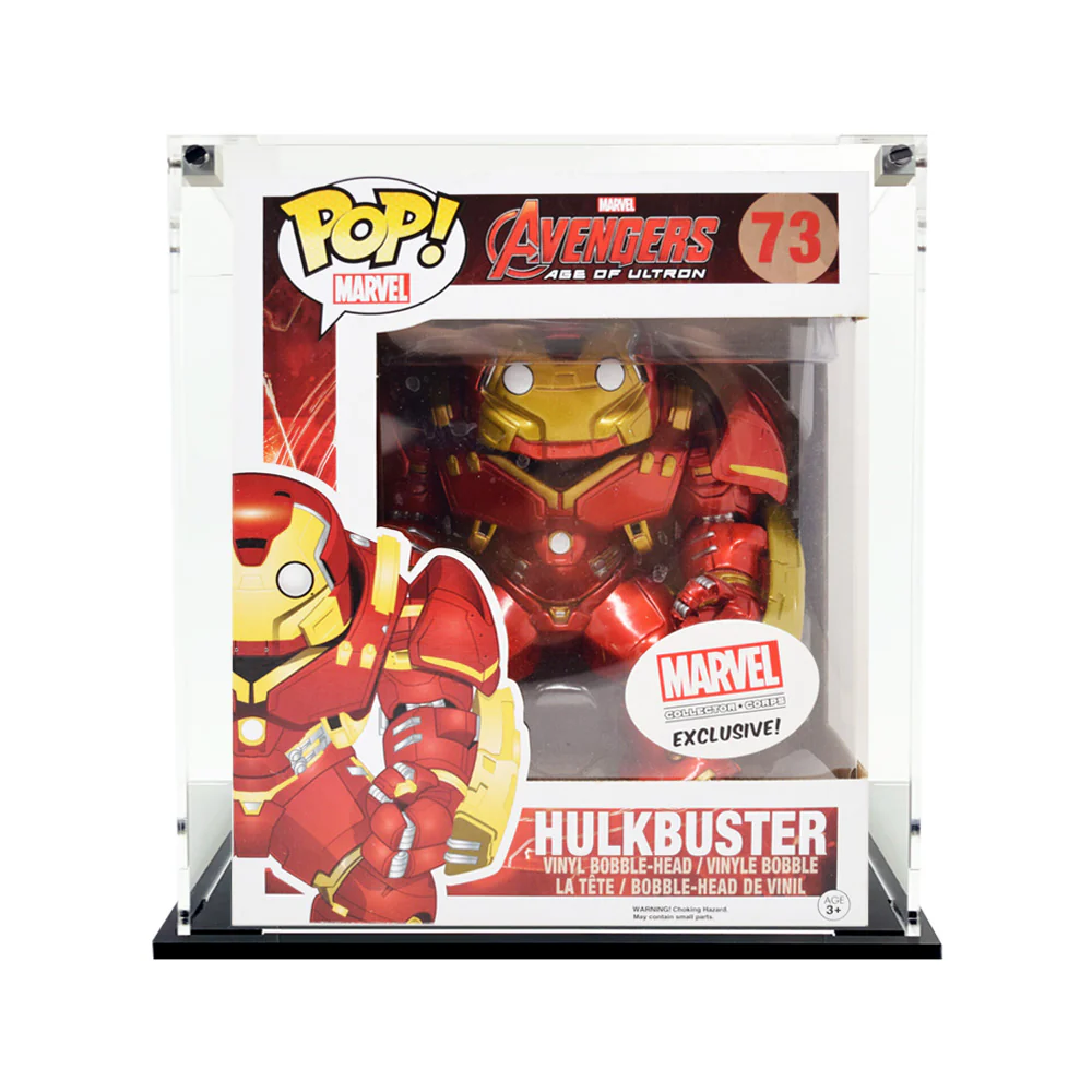 Custom Acrylic Display Case for 6 INCH HULKBUSTER #73 Funko Pop Grail Boxes (3mm thick, UV Resistant) Fits 8h x 6.5w x 4d