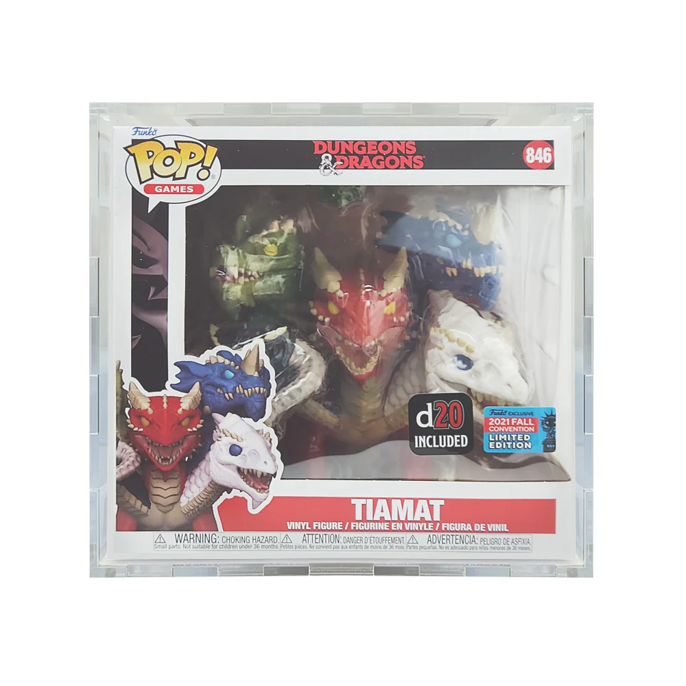 Custom Acrylic Hard Case for 6 INCH TIAMAT #846 Funko Pop Grail Boxes (4.5mm thick) Fits 7h x 7.25w x 6.75d