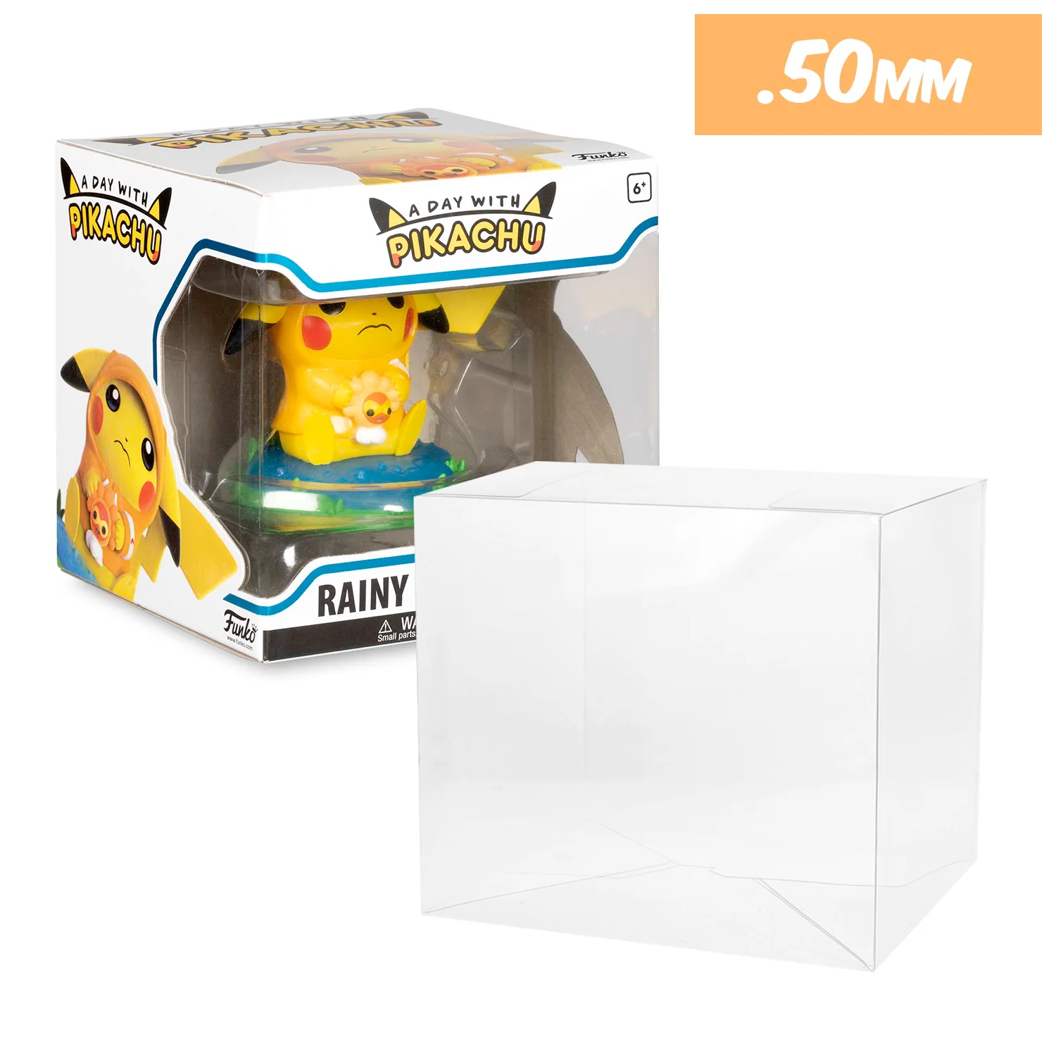 A DAY WITH PIKACHU Pop Protectors for Funko (0.50mm thick) 4.5h x 4.5w x 4.5d
