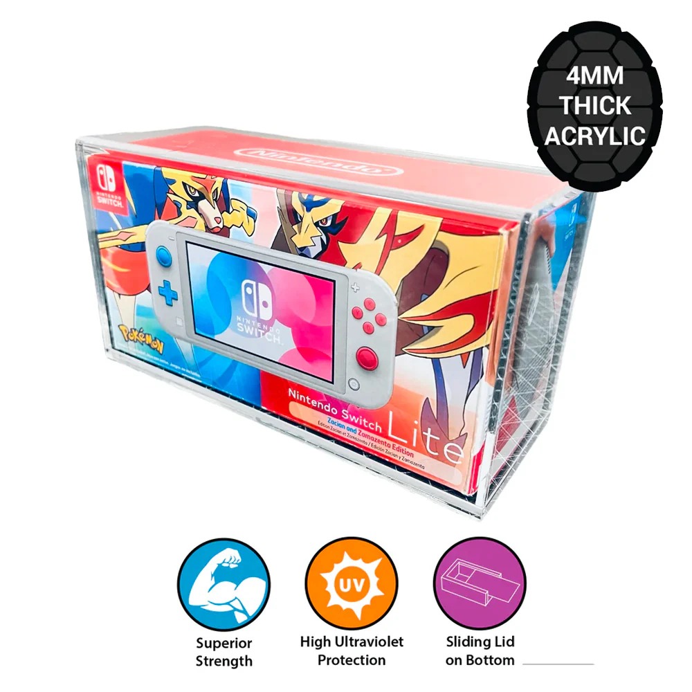 Acrylic Hard Case for NINTENDO SWITCH LITE Video Game Console Box (4mm thick, UV & Slide Bottom) - Image 7