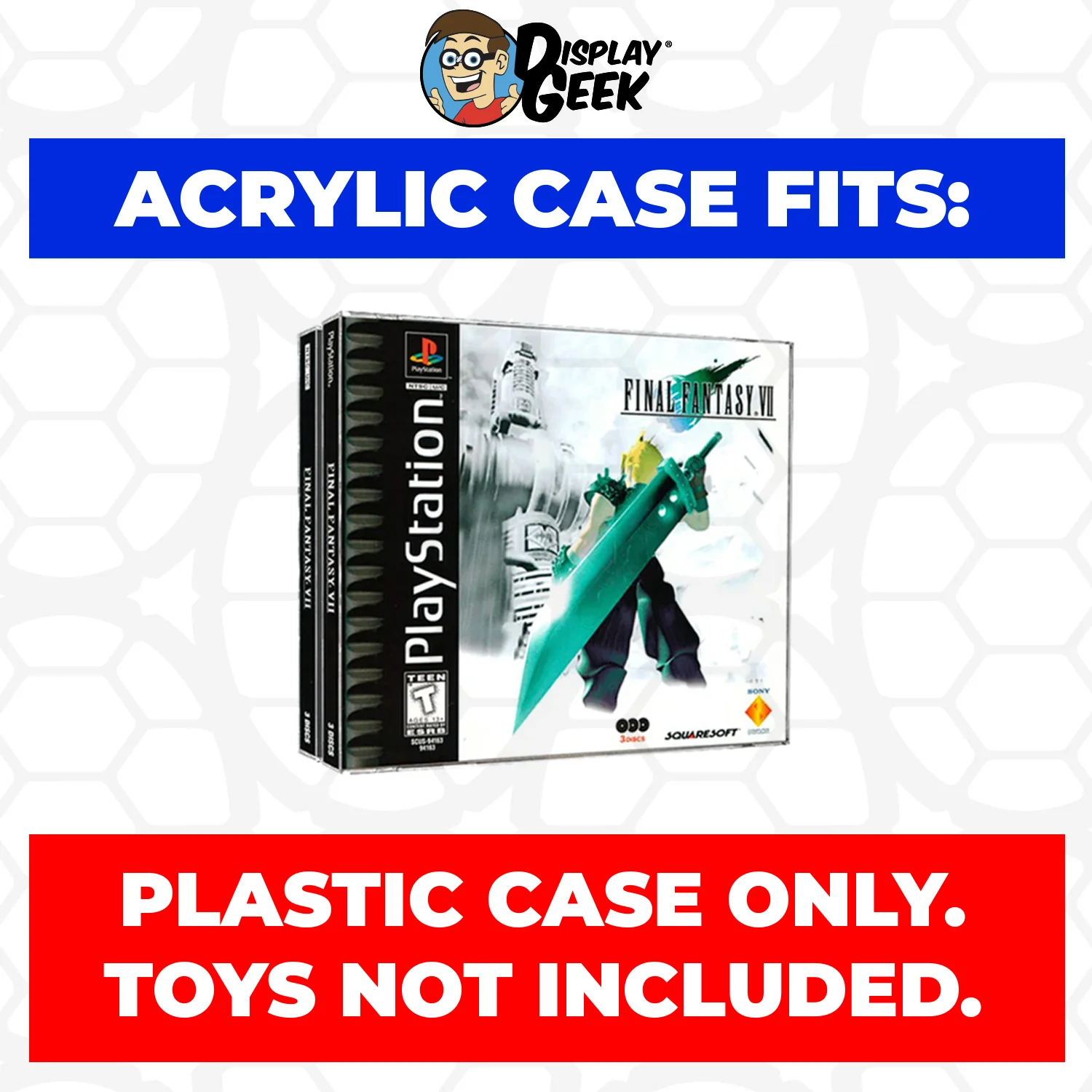 Acrylic Case for PS1 Playstation 1 Double Disc CD Standard Jewel Video Game Cases, 4mm thick, UV Resistant & Magnetic Slide Bottom - Image 2
