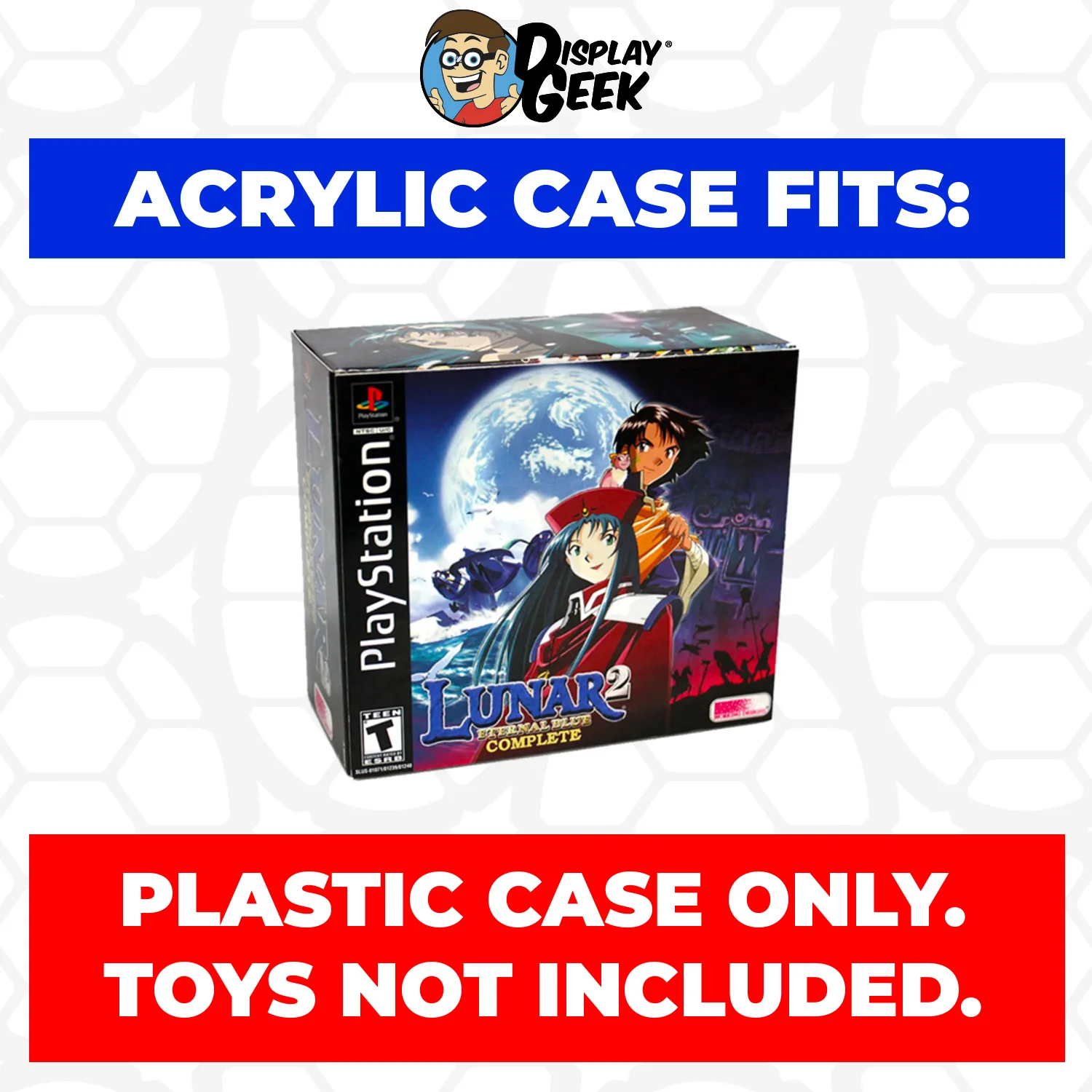 Acrylic Case for PS1 Playstation 1 Lunar 2 Eternal Blue Complete SE Video Game Cases, 4mm thick, UV Resistant & Magnetic Slide Bottom - Image 2