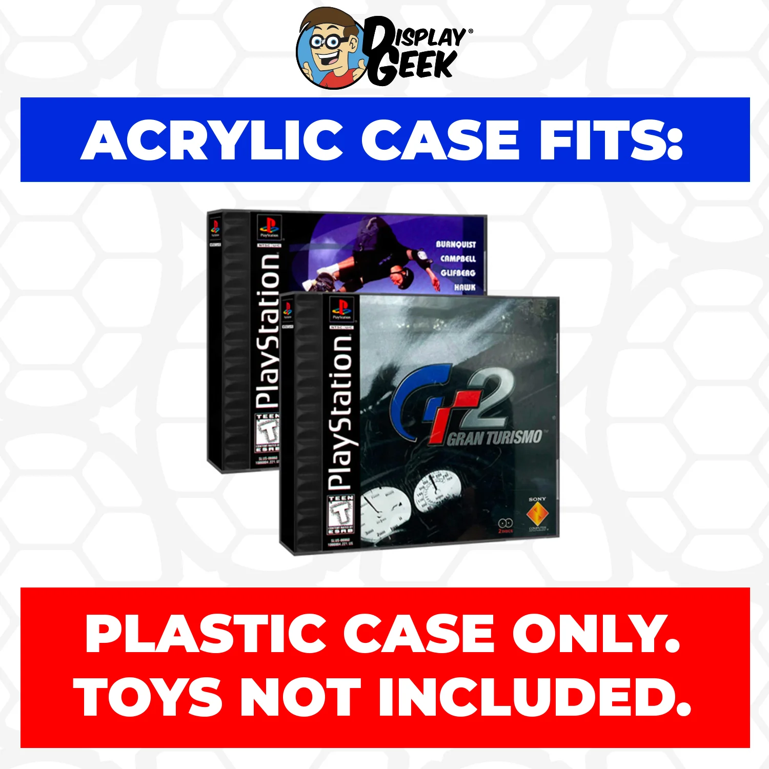 Acrylic Case for PS1 Playstation 1 Single Disc CD Standard Jewel Video Game Cases, 4mm thick, UV Resistant & Magnetic Slide Bottom - Image 2