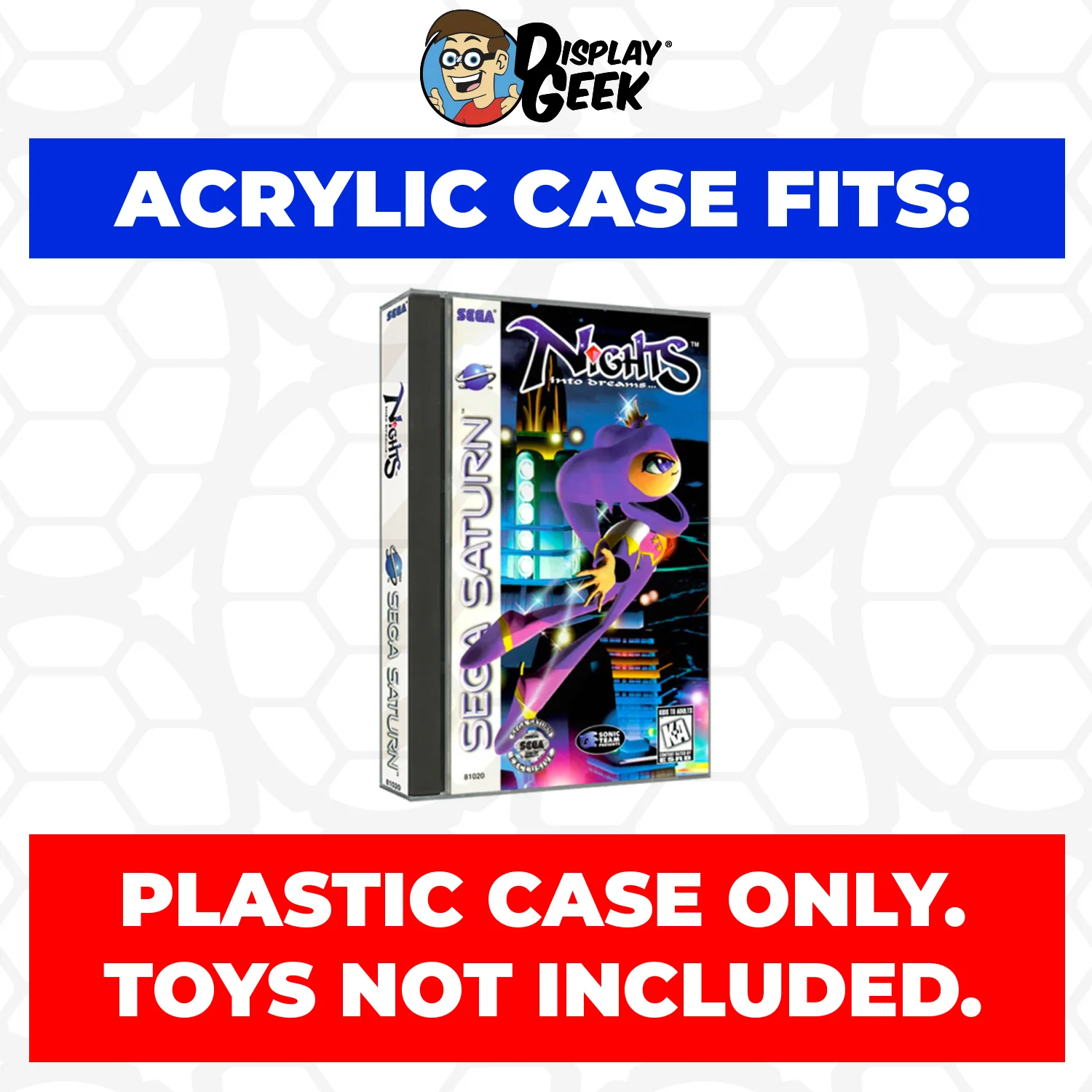 Acrylic Case for Sega Saturn Long & Tall Video Game Cases, 4mm thick, UV Resistant & Magnetic Slide Bottom - Image 2