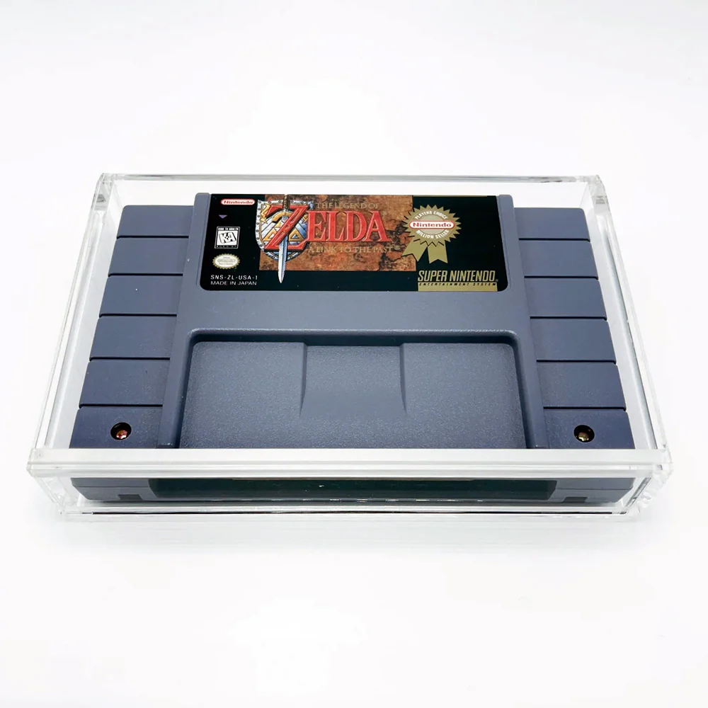 Acrylic Hard Case for SNES Video Game Cartridge (4mm thick, UV & Slide Bottom) 3.4h x 5.4w x 0.75d - Image 4