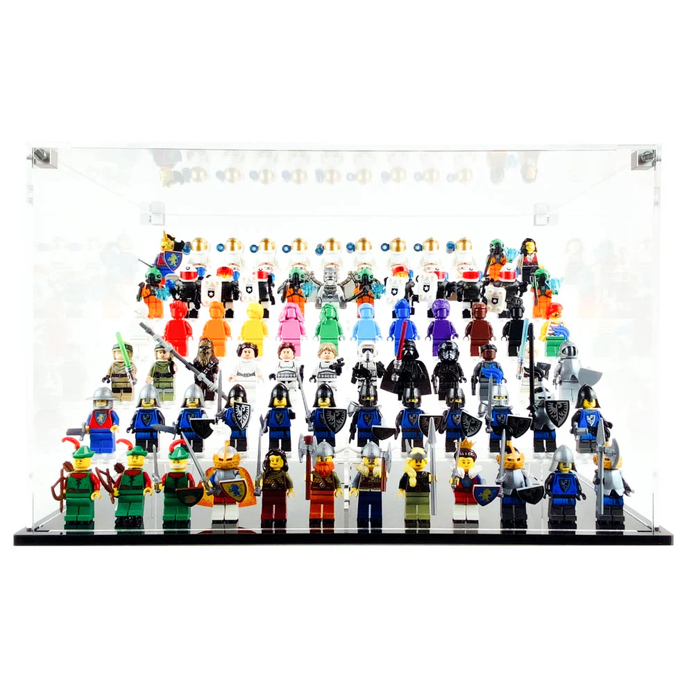Custom Acrylic Display Case for LEGO Minifigures x 72 (3mm thick, UV Resistant) 9h x 14.5w x 9.5d