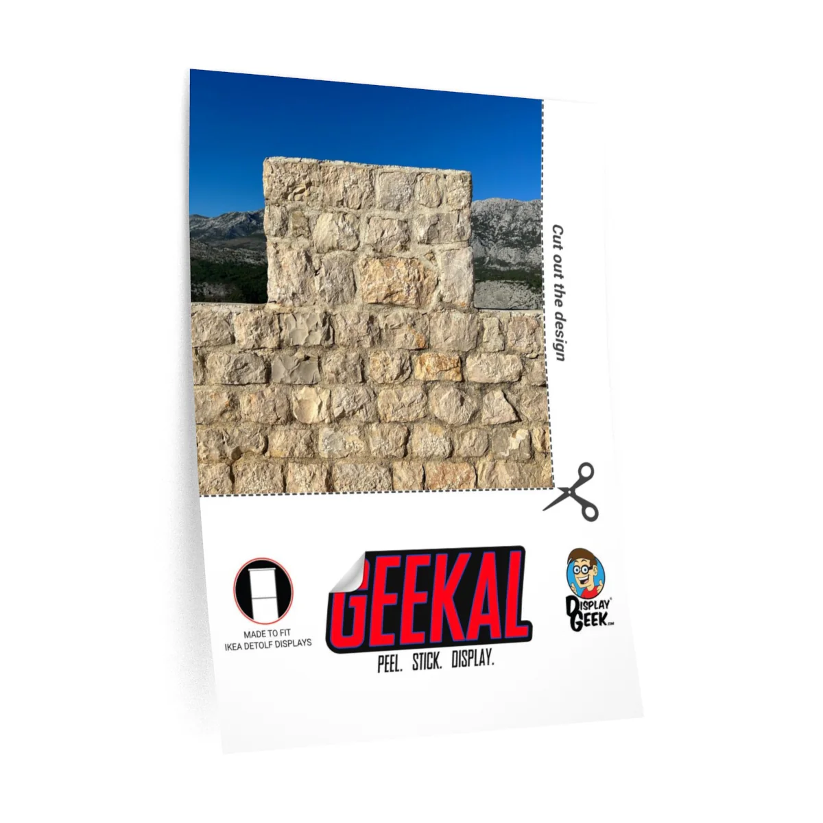 Castle Wall Themed 15 x 15 Background Decals for IKEA Detolf Displays - Image 2