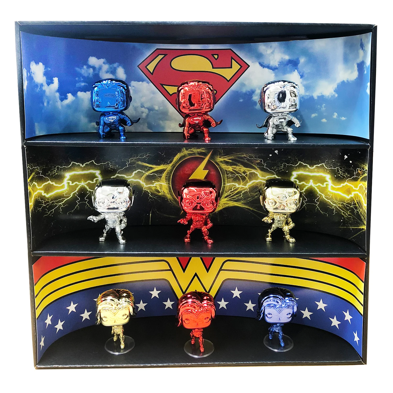 DC COMICS - Display Case for Funko Pops with 3 Backdrop Inserts, Corrugated Cardboard - Image 3