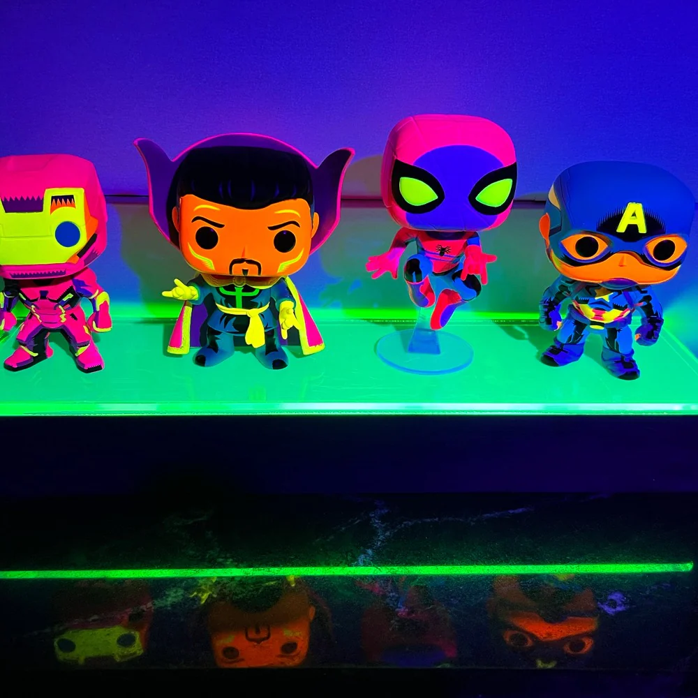 Custom Acrylic Wall Mount Display for Designer Toys (Single LONG Brushed Base with Colored Top) 2h x 15.25w x 4.5d - Image 6