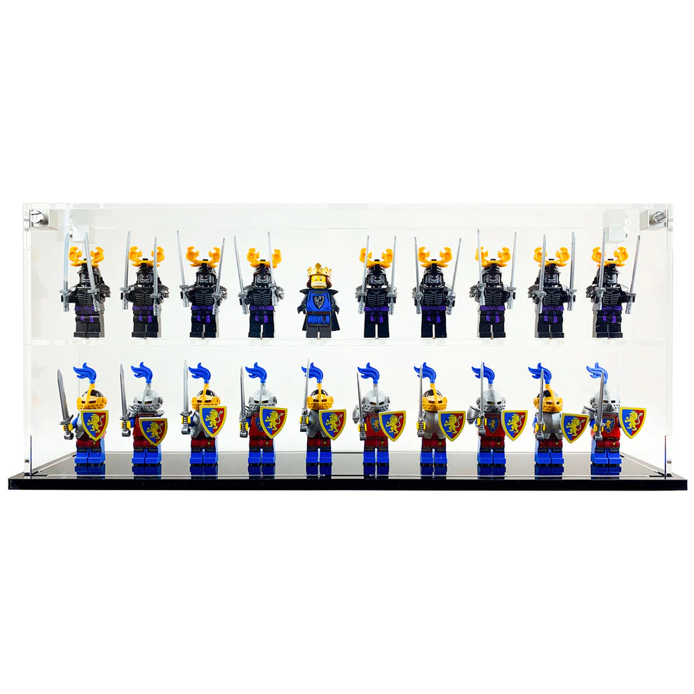 Custom Acrylic Display Case for LEGO Minifigures x 20 (3mm thick, UV Resistant) 6h x 14w x 2.5d