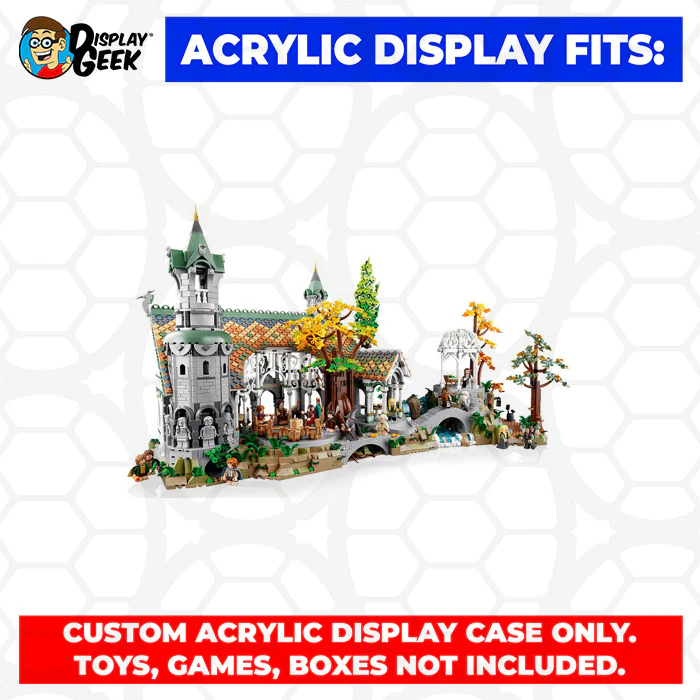 Custom Acrylic Display Case for LEGO Model 10316 - The Lord of the Rings Rivendell (3mm thick, UV Resistant) 16.5h x 31.5w x 18.5d