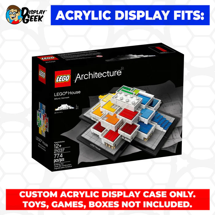 Custom Acrylic Display Case for LEGO Model 21037 - Lego House Billund Denmark (3mm thick, UV Resistant) 4.5h x 11w x 9d - Image 7