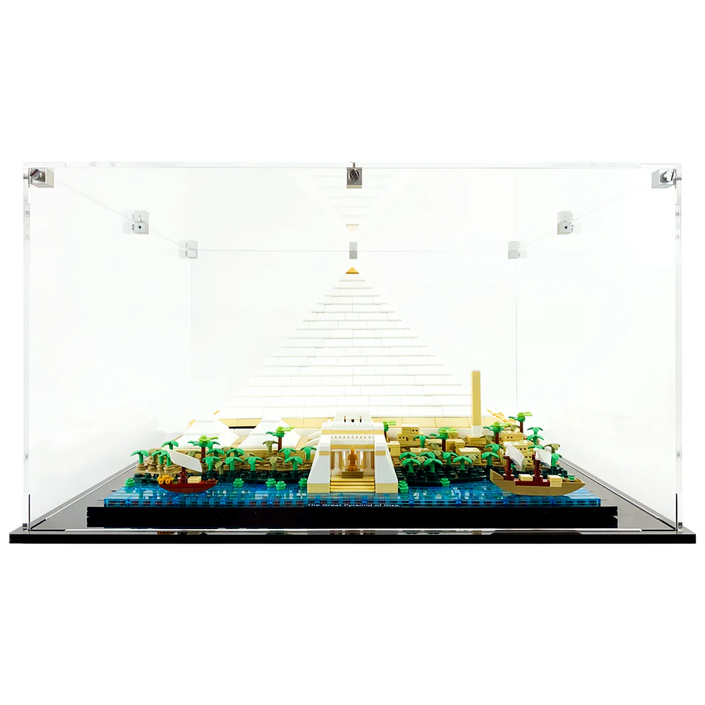 Custom Acrylic Display Case for LEGO Model 21058 - Great Pyramid of Giza (3mm thick, UV Resistant) 9h x 16w x 14.5d