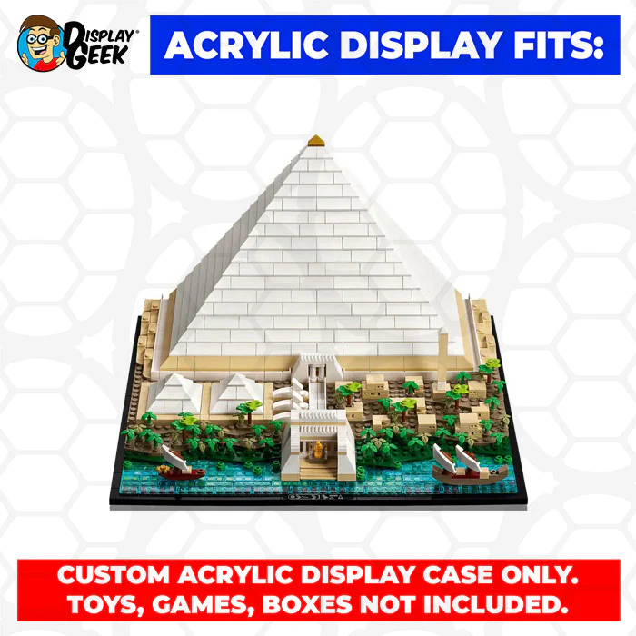 Custom Acrylic Display Case for LEGO Model 21058 - Great Pyramid of Giza (3mm thick, UV Resistant) 9h x 16w x 14.5d - Image 10