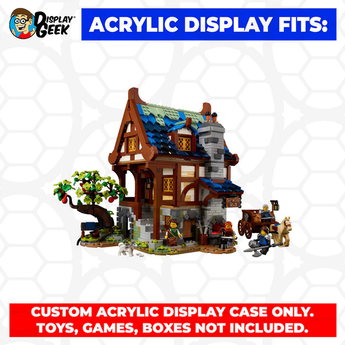 Custom Acrylic Display Case for LEGO Model 21325 - Medieval Blacksmith (3mm thick, UV Resistant) 12h x 14w x 11d