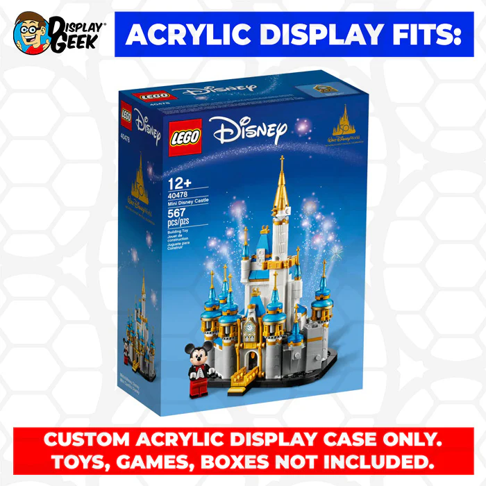 Custom Acrylic Display Case for LEGO Model 40478 - Mini Disney Castle (3mm thick, UV Resistant) 9h x 6.5w x 6.5d - Image 9