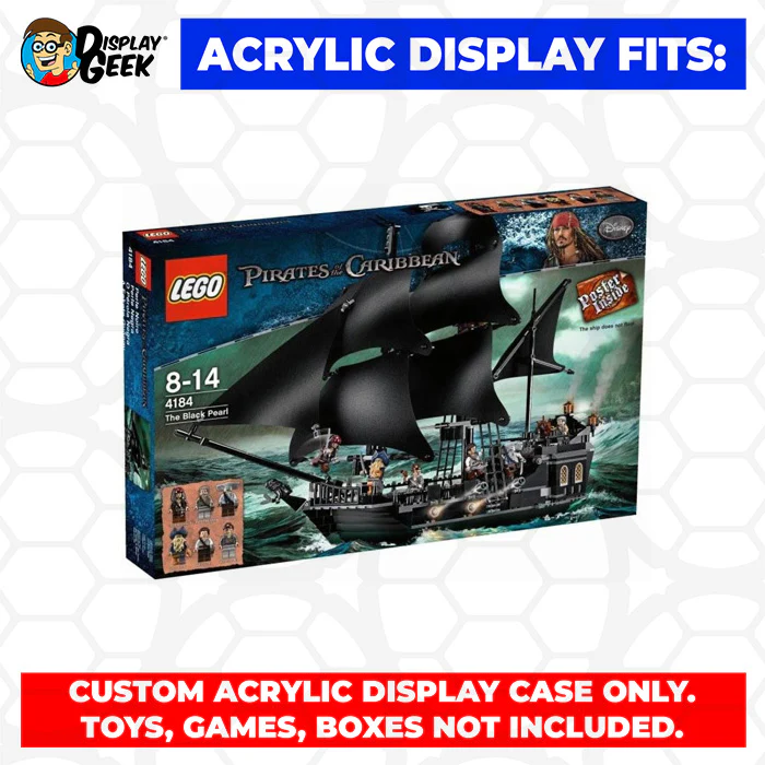Custom Acrylic Display Case for LEGO Model 4184 - The Black Pearl (3mm thick, UV Resistant) 21.5h x 24.5w x 12d - Image 7