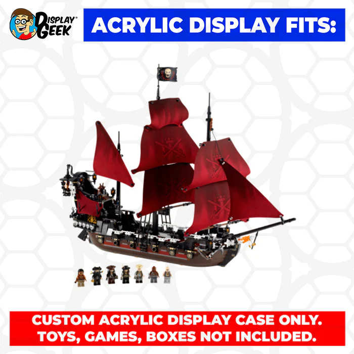 Custom Acrylic Display Case for LEGO Model 4195 - Queen Anne’s Revenge (3mm thick, UV Resistant) 22.5h x 29.5w x 10.5d