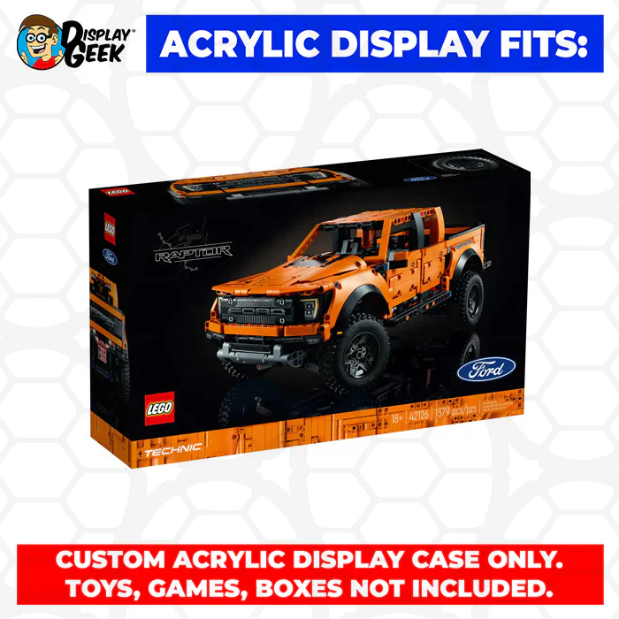 Custom Acrylic Display Case for LEGO Model 42126 - Ford F-150 Raptor (3mm thick, UV Resistant) 8h x 18.5w x 8.5d - Image 7