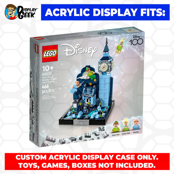 Custom Acrylic Display Case for LEGO Model 43232 - Peter Pan & Wendy’s Flight Over London (3mm thick, UV Resistant) 9.5h x 7w x 7d - Image 9