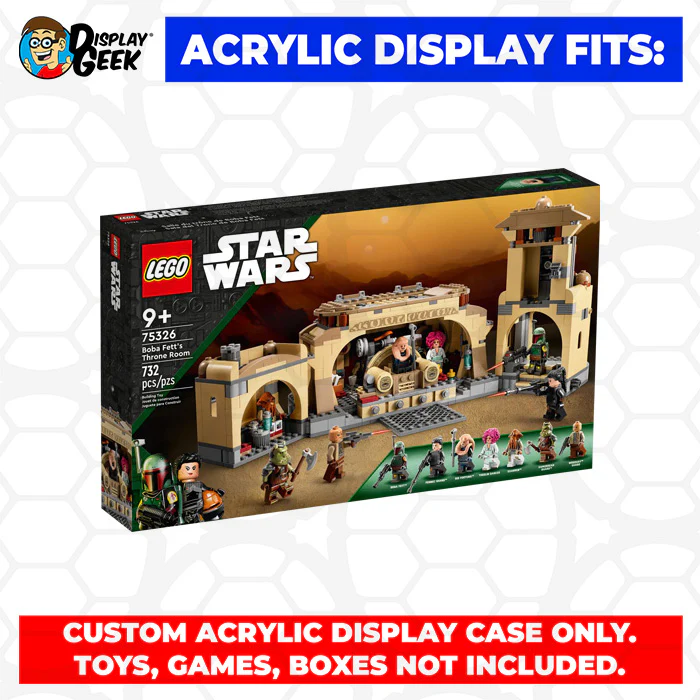 Custom Acrylic Display Case for LEGO Model 75326 - Boba Fett's Throne Room (3mm thick, UV Resistant) 7.5h x 15w x 8.5d - Image 8