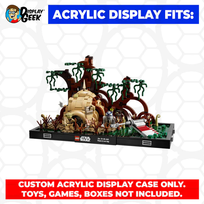 Custom Acrylic Display Case for LEGO Model 75330 - Dagobah Jedi Training (3mm thick, UV Resistant) 7.5h x 13w x 8d - Image 11